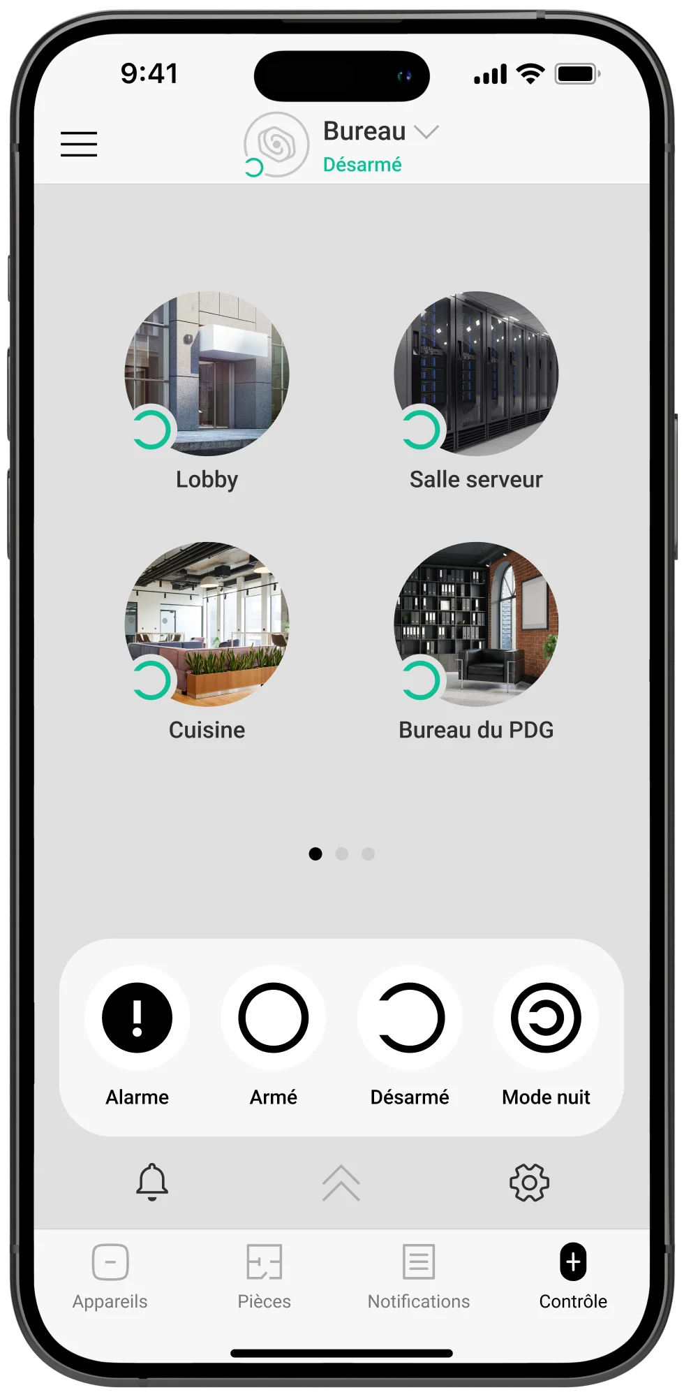 Screen – FR – Ajax App – control – office